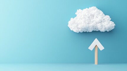 Cloud shaped like an upward arrow, symbolizing growth and smart investment opportunities