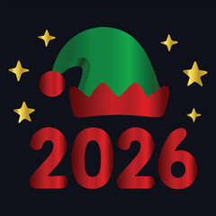 2026 typography logo vector art and illustration.