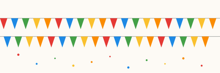 Pennant Flag Banner with Colorful Triangles and Dots