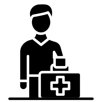 First Aid Responder icon vector image. Can be used for Public Services.