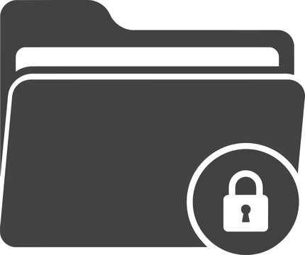 Secure folder icon representing data privacy protection confidentiality security concept vector