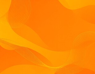 An abstract design with a warm orange gradient background featuring flowing, translucent wave-like shapes and layered circular patterns