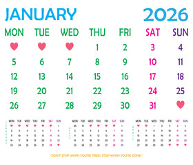 January 2026 Calendar