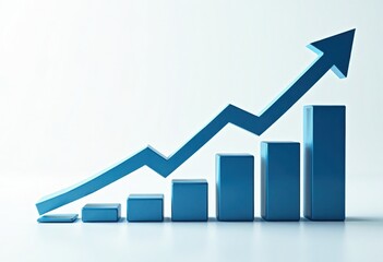 Blue Graph Representing Growth and Progress in Business Metrics