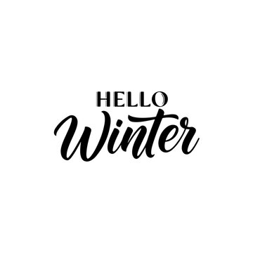 Hello winter typography design