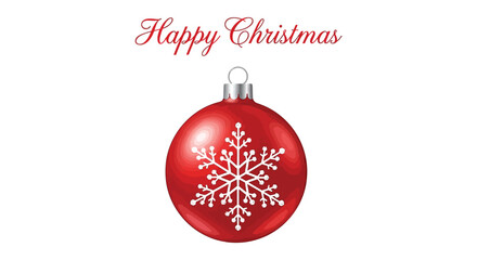 Red Christmas bauble with snowflake design for festive decor