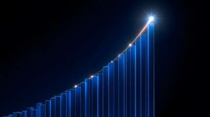 Rising bar chart with star