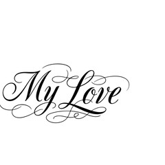 Obraz premium My love cursive calligraphy isolated on transparent background