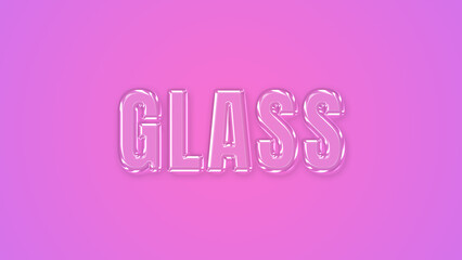 Glossy Bubbly “GLASS” Text on Pink Background