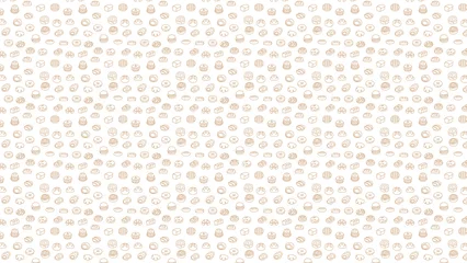 Fotobehang Brood A repeating pattern of various types of pastries and baked goods on a white background surface area  © Visual Graphics