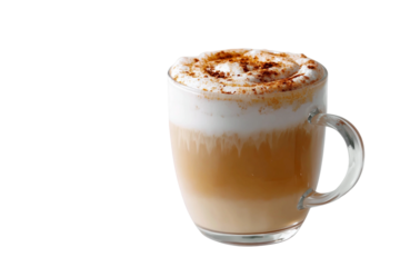 Traditional chai latte isolated on transparent background
