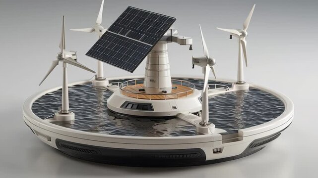 Innovative Offshore Renewable Energy Platform Model with Solar and Wind Integration