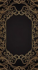 Elegant Gold Floral Frame Design with Dark Center