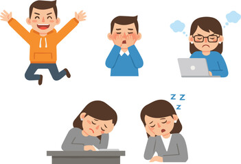 Fototapeta premium Office Worker Expressions Set