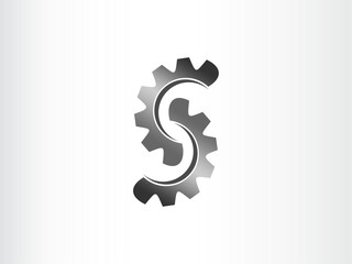 Vector Gear with S Letter logo design concept