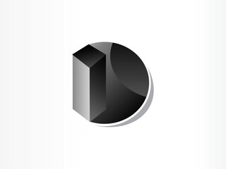 ID, I, D, vector 3d logo design concept