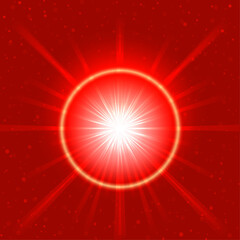 bright red glowing energy burst, radiant rays, abstract light flare background, dynamic light rays background texture