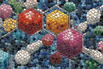 Molecular Mosaic: Create a mosaic using neurotransmitter molecules, representing their intricate contribution to reproductive health.