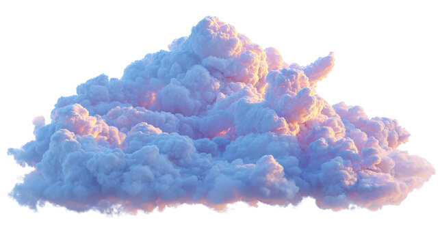 Airborne animal-shaped cloud with soft glow Transparent background, PNG file