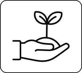Hand Holding Sprout Icon plant growth