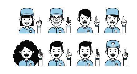 Diverse team of dentists sharing bright ideas for dental health care