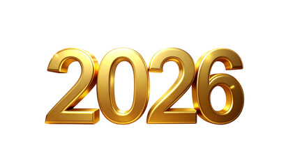  Sparkling Gold 2026 New Year Text with Floating Confetti and Ribbons