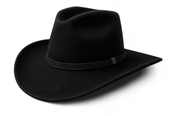 Country Western Cowboy Leather Hat, Texas Sheriff Hat silhouette