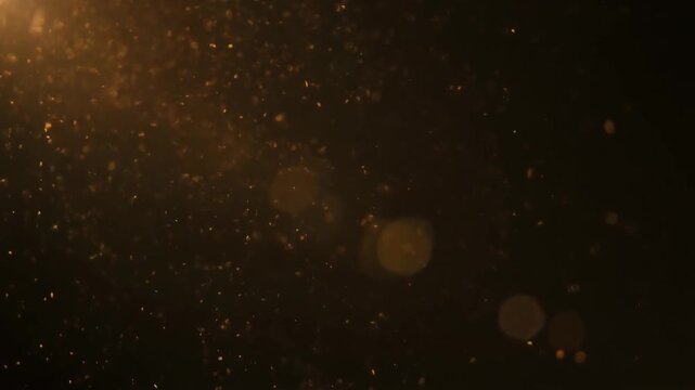 Ash Particles Falling in Dark Background