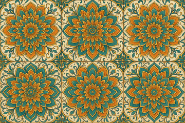 Indian Mandala Tile Pattern – Ornamental Floral Geometry