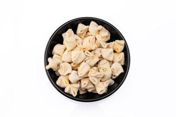 Traditional Turkish dish manti. Traditional dish made with handmade dough and minced meat.