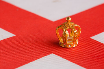 The flag of England and the crown. Symbol of England