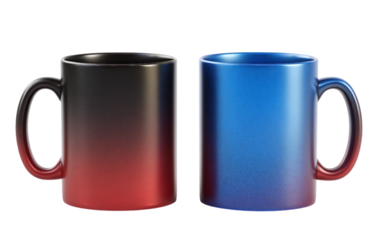 Personalized color changing mug isolated on transparent background