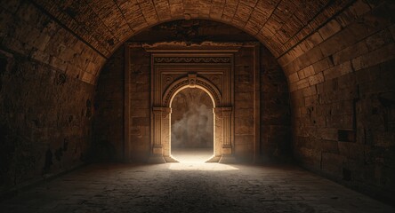 Medieval tomb underground, excavation site emphasizing archaeological preservation and historical significance