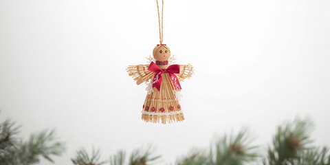 Fototapeta premium Handmade doily placed on a blue background, suitable as a decorative table centerpiece or textile detail