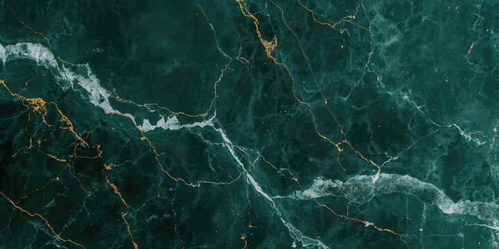 Green marble surface with white curly veins used as a ceramic wall tile background, emphasizing durability and aesthetic appeal