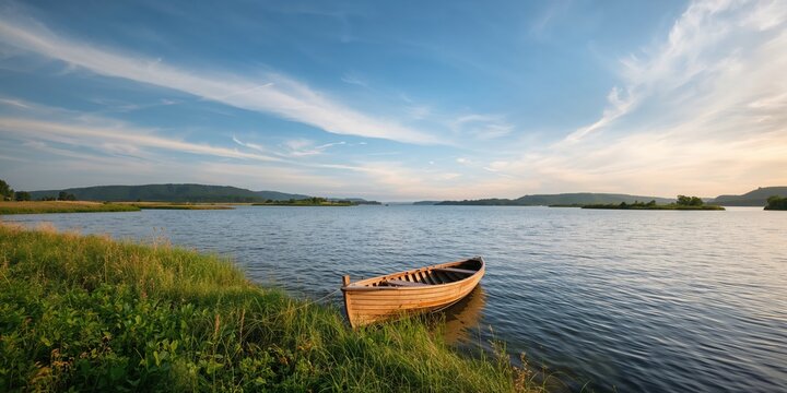 Summer scene at Lake Peipsi highlighting seasonal water levels and natural shoreline features, emphasizing seasonal change