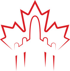 Canadian plane logo  minimal line