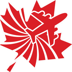 Canadian plane logo slide with swirl
