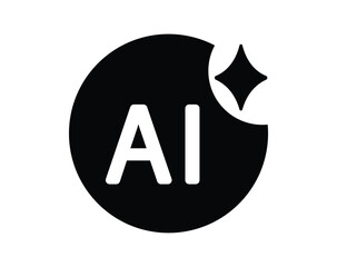 Flat Ai artificial intelligence vector icon for web and apps.