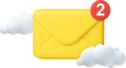 3d closed mail envelope icon