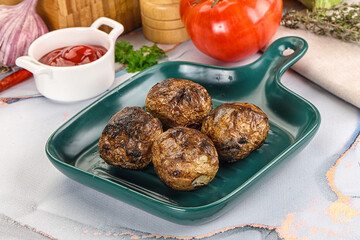 Baked potato barbecue with skin