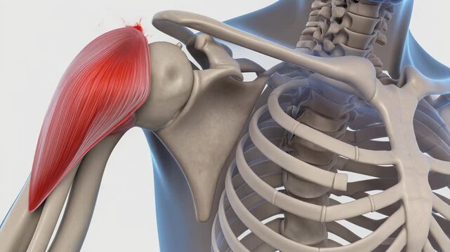 Animation of Supraspinatus Tendon Tearing Injury in Human Shoulder Anatomy