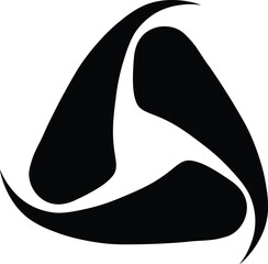 Abstract black triangular logo design