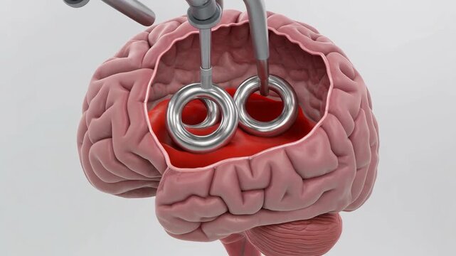 3D Visualization: Platinum Coils Deployed in Brain Surgery