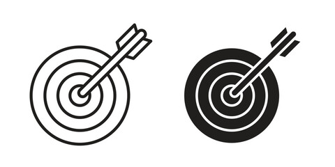Bulls eye icons vector collection for web designs. flat icons