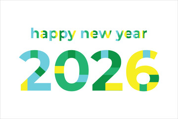 happy new year 2026 text design