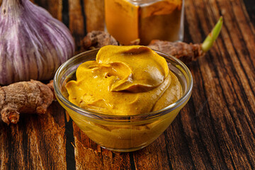 Indian yellow spicy curry sauce