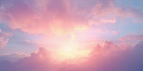 Obraz premium Abstract pastel sunset sky with soft colors as background, suitable for text overlay or layouts