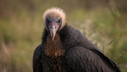 Cinereous vulture head, emphasizing conservation efforts for endangered species, Earth Day