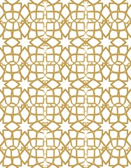 Moroccan Seamless Ornament Traditional Ramadan Golden Mosque Grid.